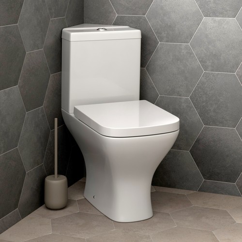 Bathroom corner toilet - corner, close