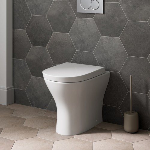 Back wall toilet btw modern - back,