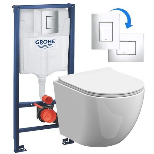 Wall hung toilet pan rimless - pan,